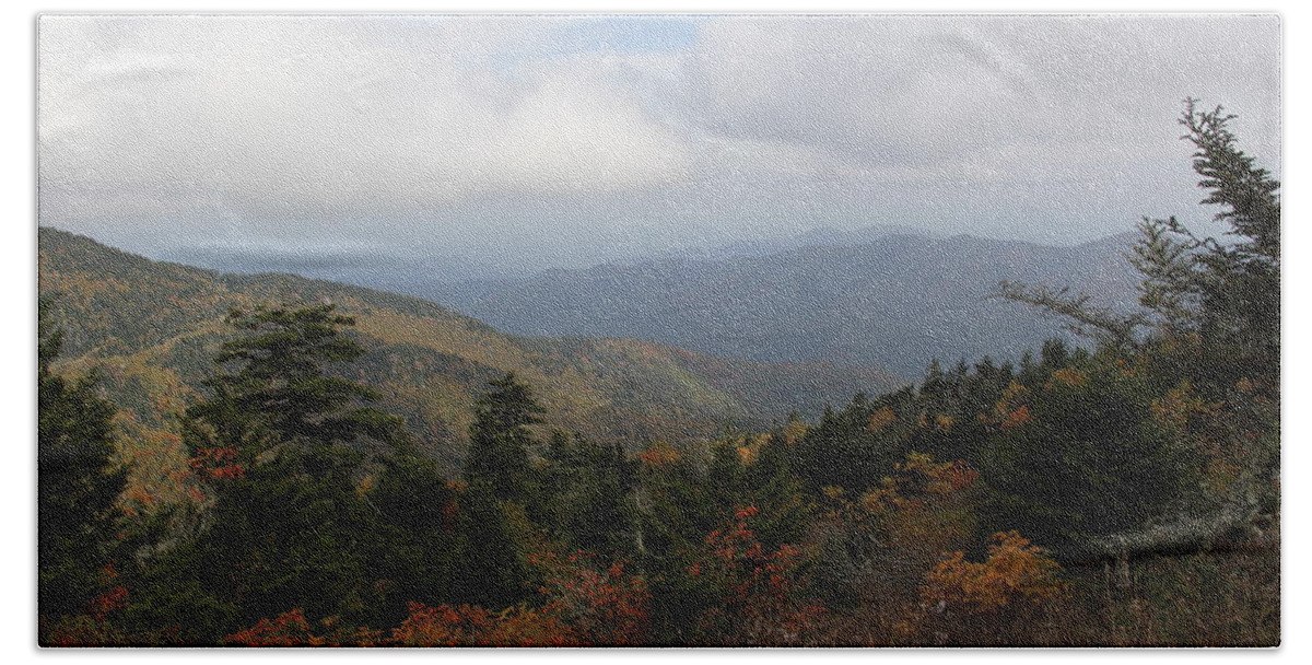 Long Mountain View Beach Towel featuring the photograph Mountain Ridge View by Allen Nice-Webb