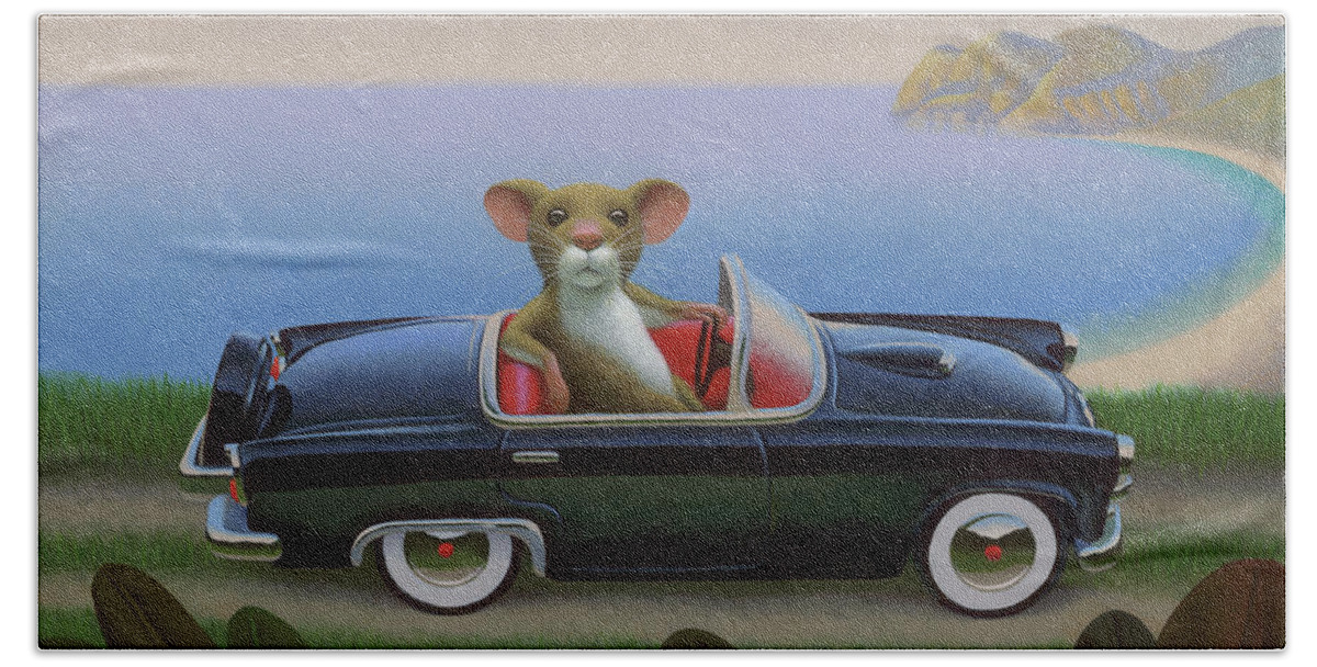 Mouse Beach Towel featuring the painting Mouster by Chris Miles