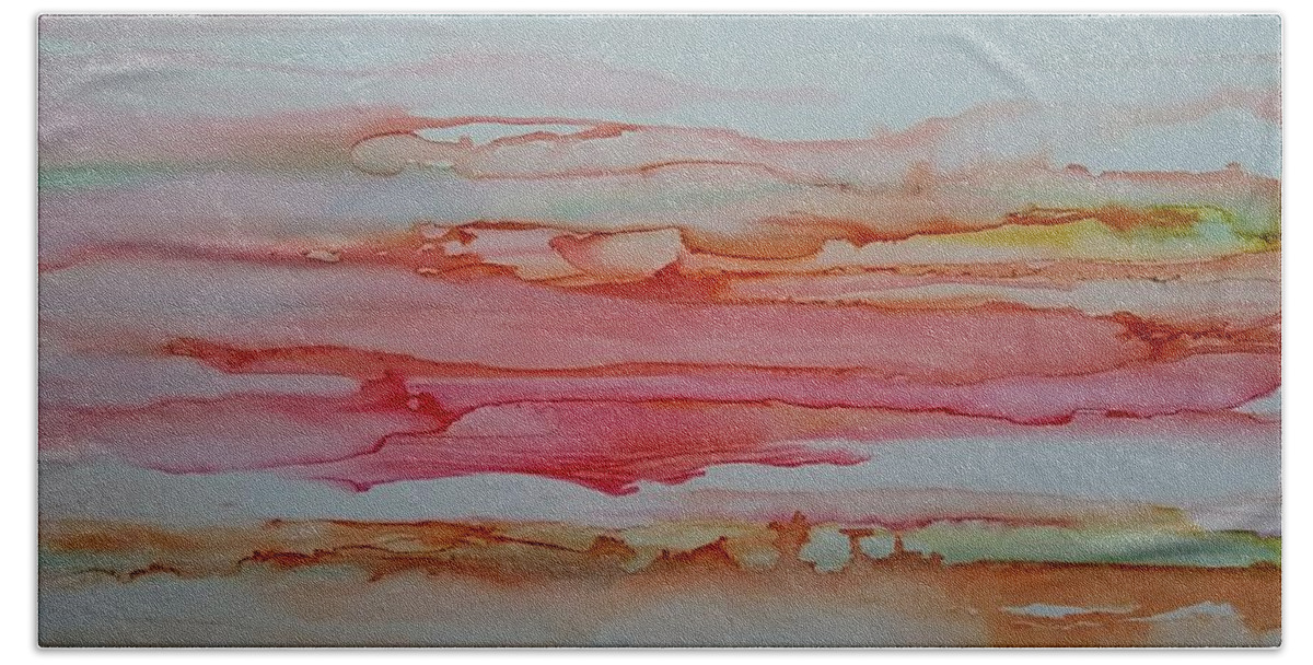 Alcohol Ink Prints Beach Sheet featuring the painting Mirage by Betsy Carlson Cross