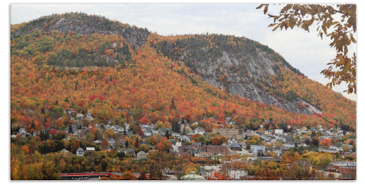 New Hampshire Beach Towel featuring the photograph Mt Forest and Berlin with Autumn Colors by Brett Pelletier