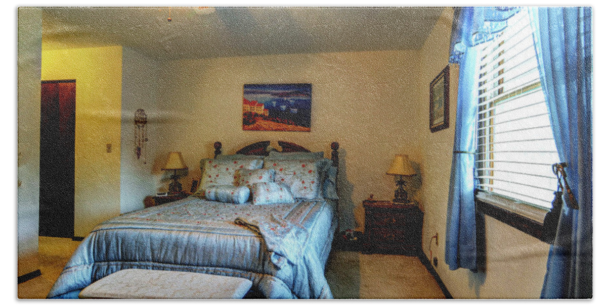 Real Estate Photography Beach Towel featuring the photograph Mt Vernon Master Bedroom by Jeff Kurtz