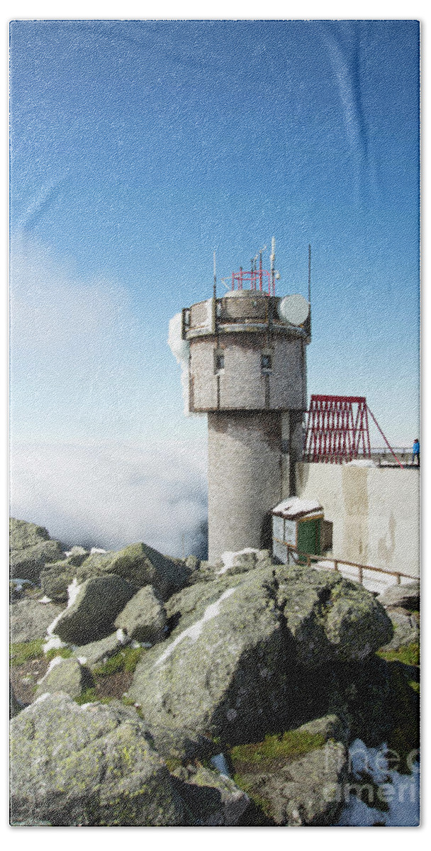 Weather Beach Towel featuring the photograph Mt Washington Weather Station by Alana Ranney