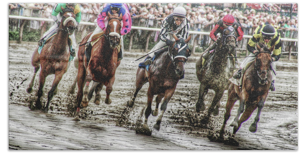 Race Horses Beach Sheet featuring the photograph Mudders by Jeffrey PERKINS