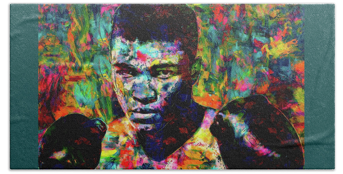 Muhammad Ali Beach Towel featuring the photograph Muhammad Ali by Michael Arend