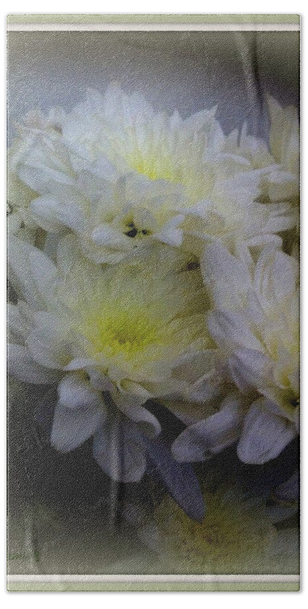 Chrysanthemums Beach Towel featuring the digital art Mums by Lessandra Grimley