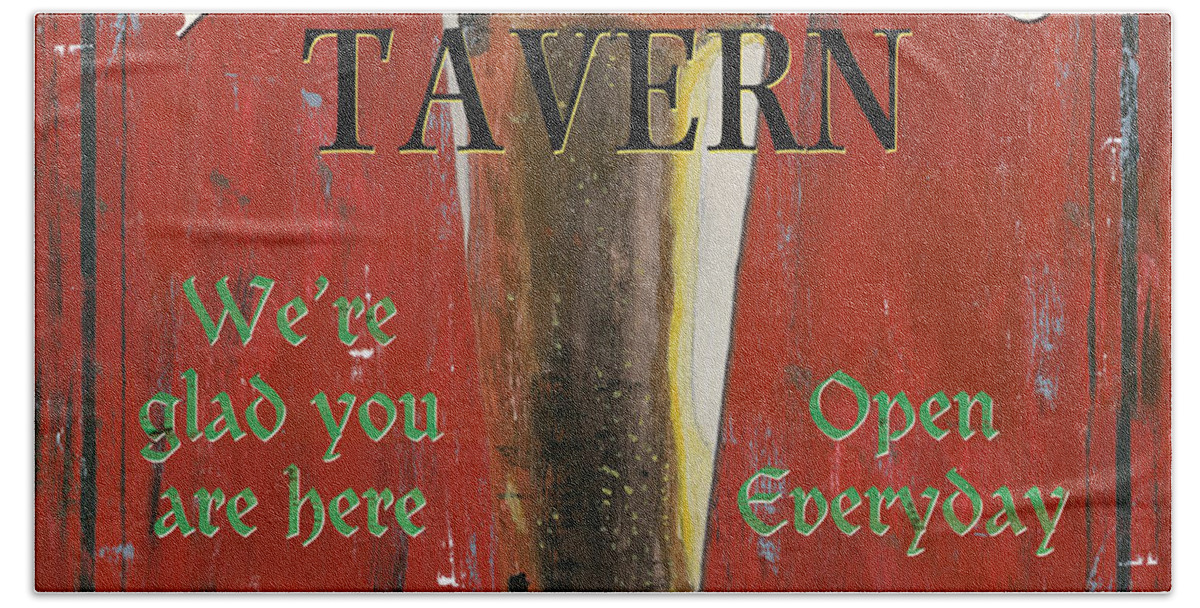 Beer Beach Sheet featuring the painting Murphy's Tavern by Debbie DeWitt