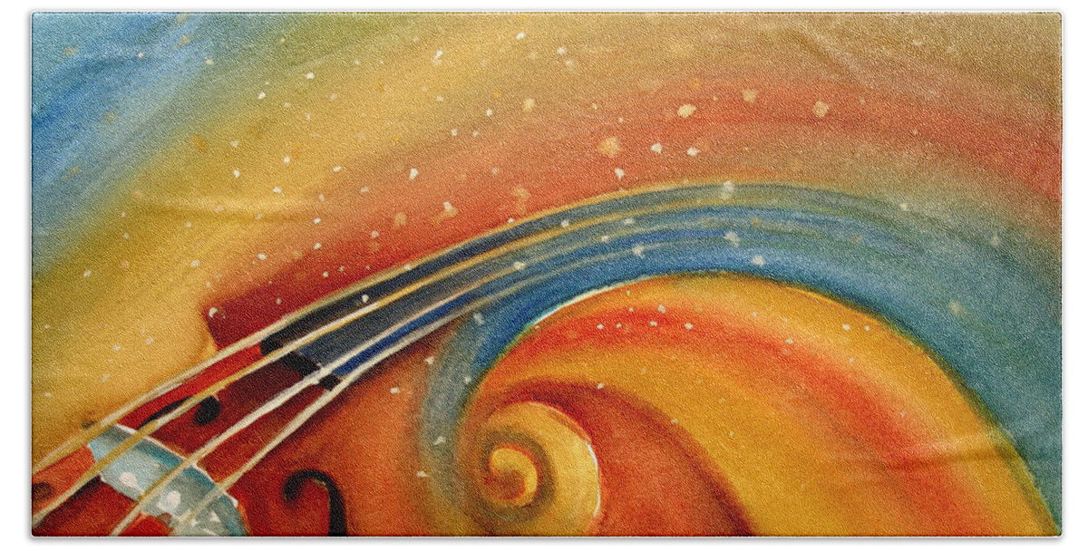 Music Beach Towel featuring the painting Music in the Spirit by Allison Ashton