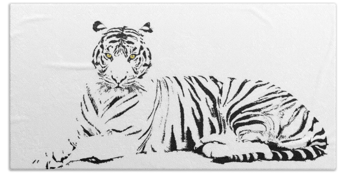 Terence The Tiger Beach Towel featuring the digital art Music Notes 25 by David Bridburg
