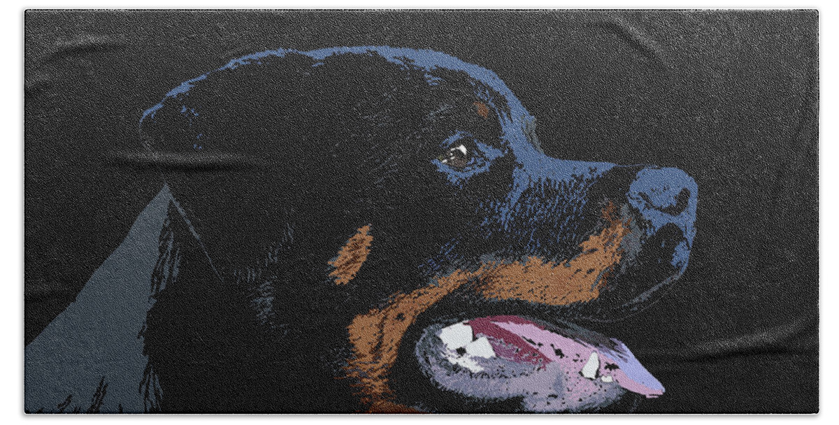 Canine Beach Towel featuring the digital art Music Notes 34 by David Bridburg