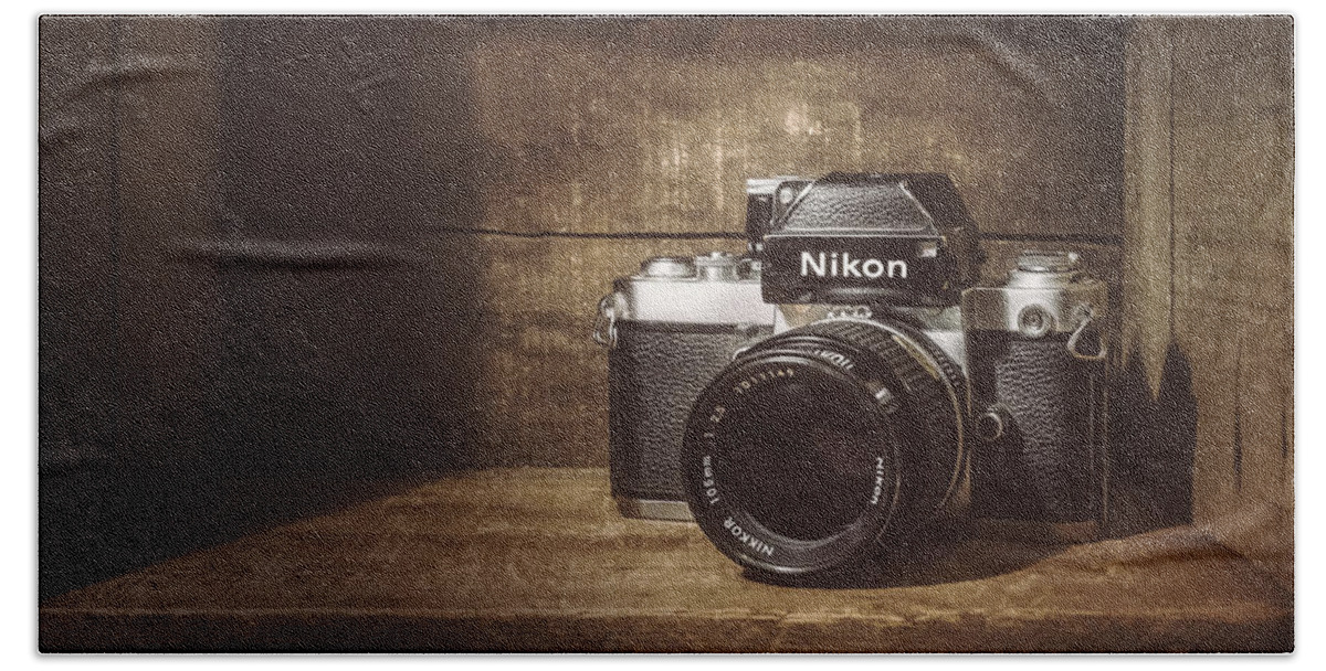 Nikon F2 Beach Towel featuring the photograph My First Nikon Camera by Scott Norris