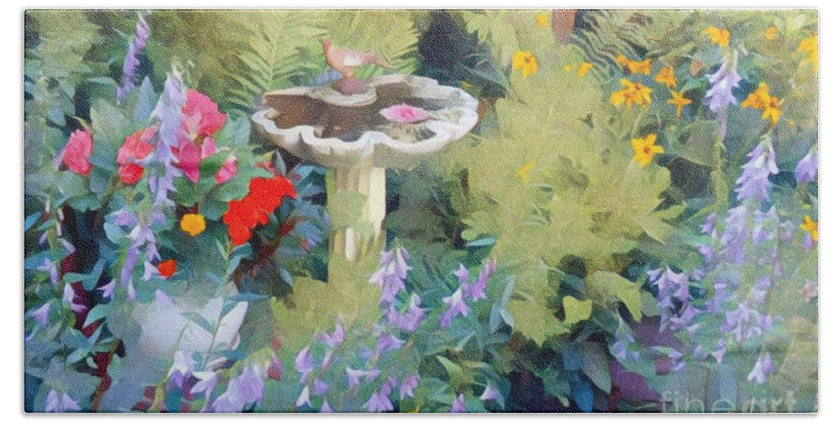 Flowers Beach Sheet featuring the photograph My Garden by Jodie Marie Anne Richardson Traugott     aka jm-ART