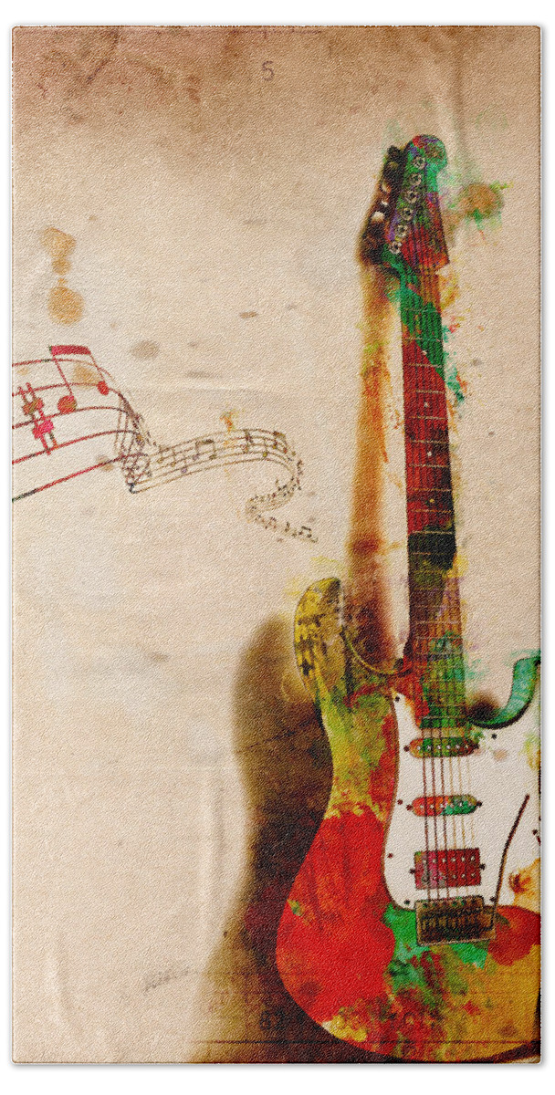 Guitar Beach Towel featuring the digital art My Guitar Can SING by Nikki Smith