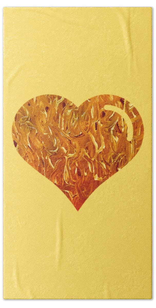 Heart Beach Towel featuring the digital art My Heart Is On Fire by Rachel Hannah