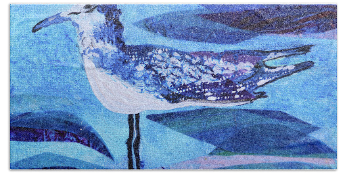 Tern Beach Towel featuring the mixed media My Tern by Julia Malakoff