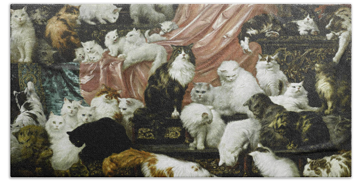 Carl Kahler Beach Towel featuring the painting My Wife's Lovers by Carl Kahler