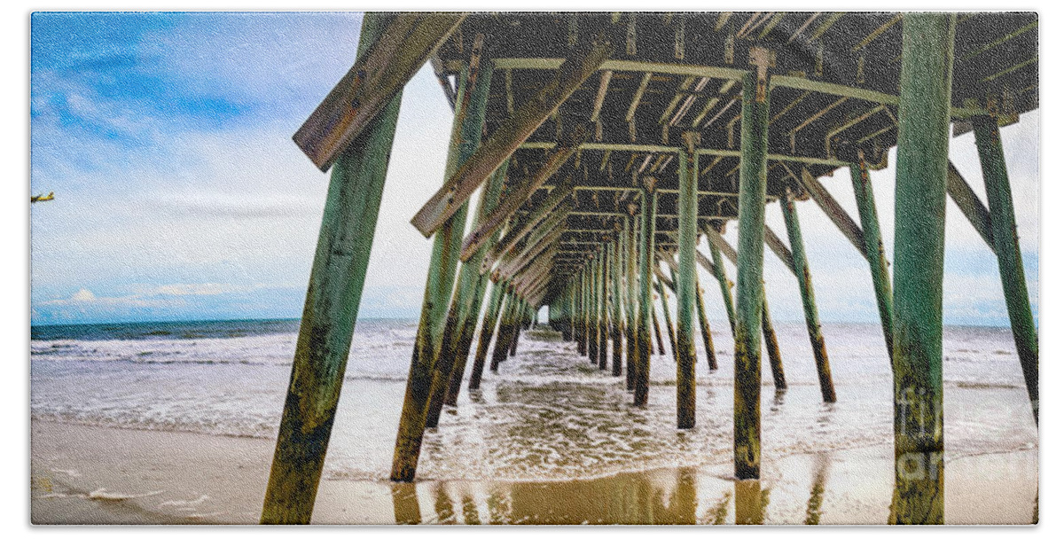 Myrtle Beach Beach Towel featuring the photograph Myrtle Beach State Park Pier by David Smith