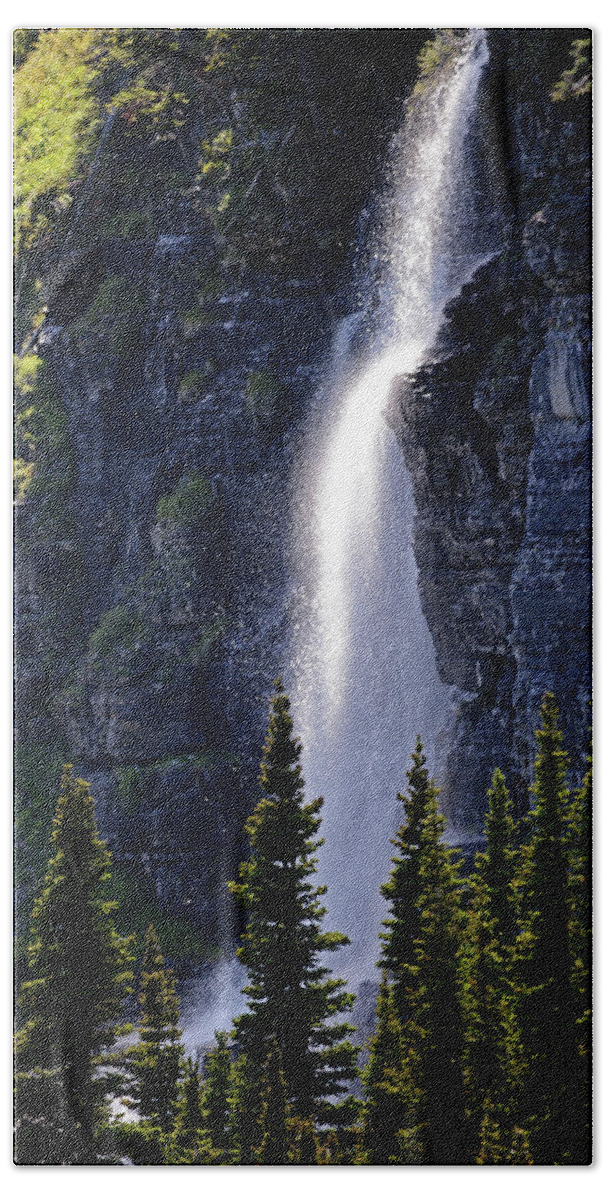 Waterfall Beach Towel featuring the photograph Mystical Waterfall by Whispering Peaks Photography