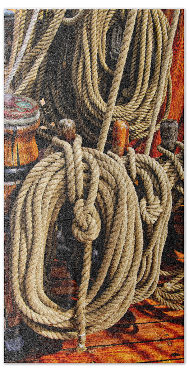 Boat Beach Towel featuring the photograph Nautical Knots 16 by Mark Myhaver