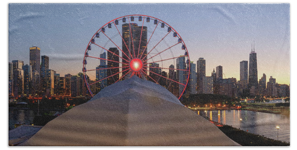 Chicago Beach Towel featuring the photograph Navy Pier by Raf Winterpacht