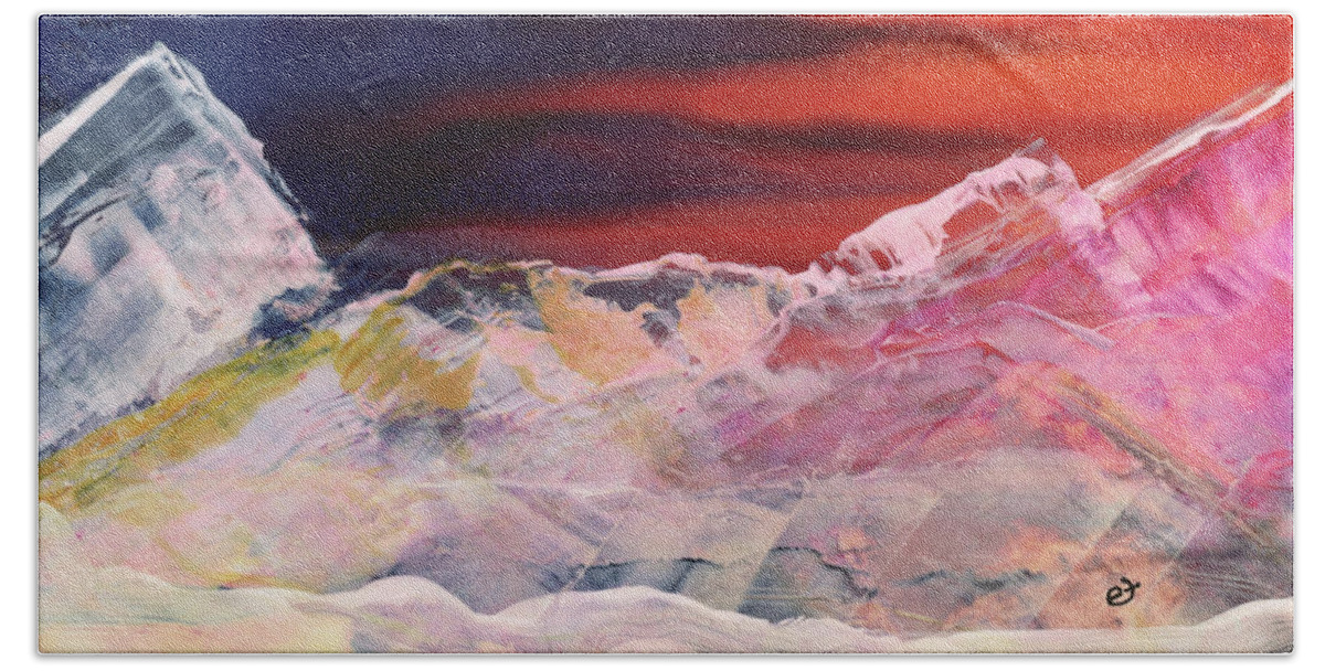 Mountain Beach Towel featuring the painting Near Arrow Mountains by Eli Tynan