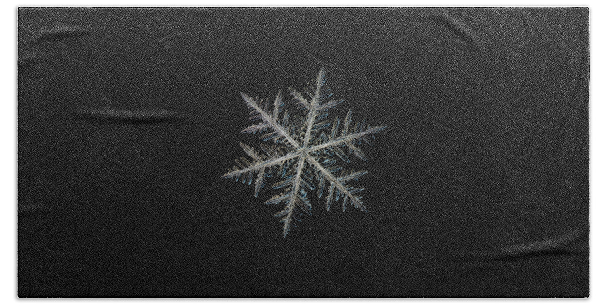 Snowflake Beach Towel featuring the photograph Neon, black version by Alexey Kljatov