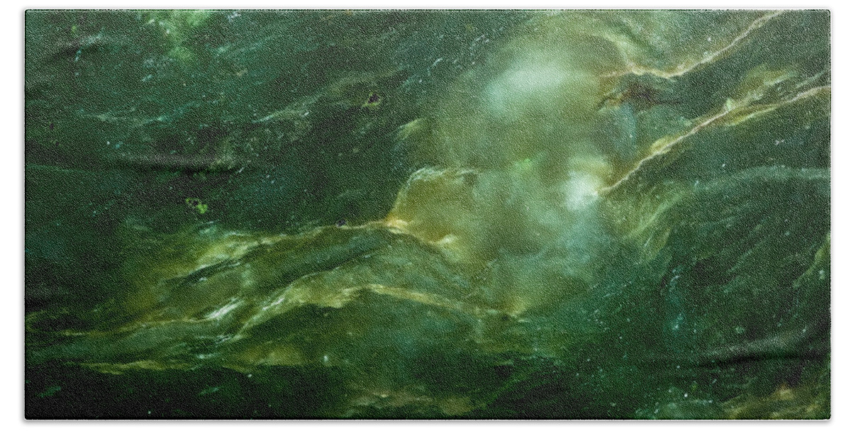 Abstract Beach Towel featuring the photograph Nephrite Jade - Alien Sea by Onyonet Photo studios