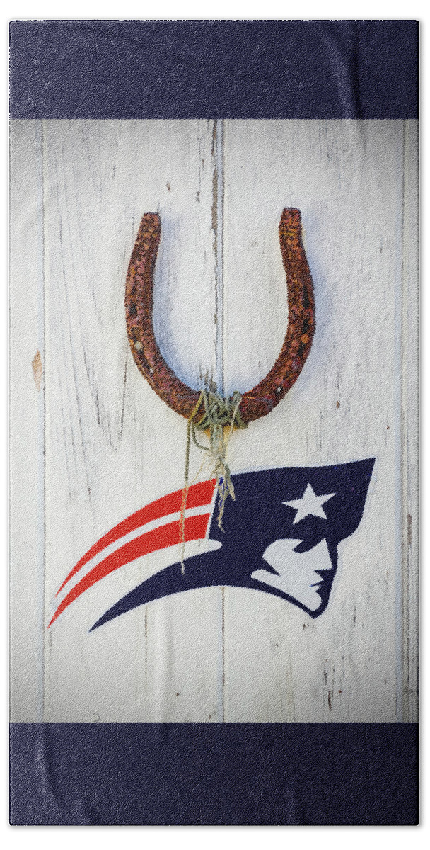 New England Beach Sheet featuring the photograph New England Patriots Good Luck by Betty Denise