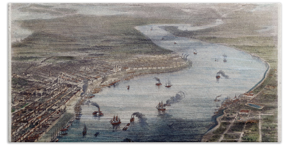 1863 Beach Towel featuring the photograph New Orleans by Granger