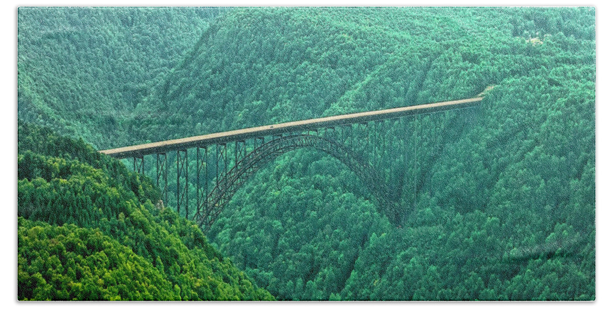Scenicfotos Beach Towel featuring the photograph New River Gorge Bridge by Mark Allen