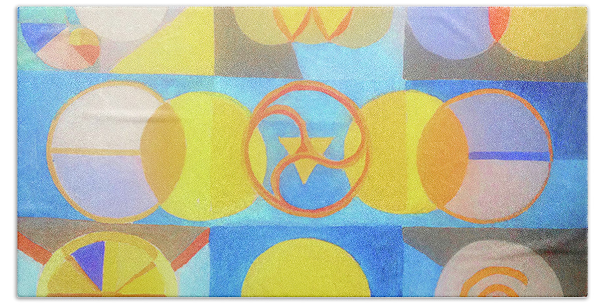 Circles Beach Sheet featuring the painting Geometrica 1 by Suzanne Giuriati Cerny