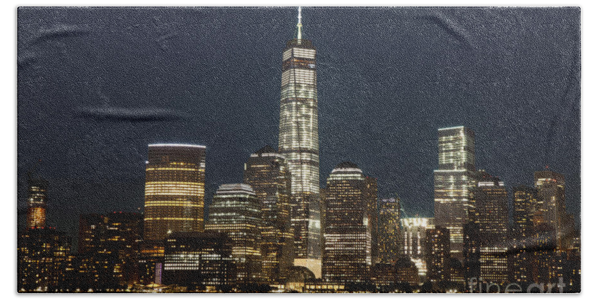 New York City Beach Towel featuring the photograph New York City Lower Manhattan by Anthony Totah