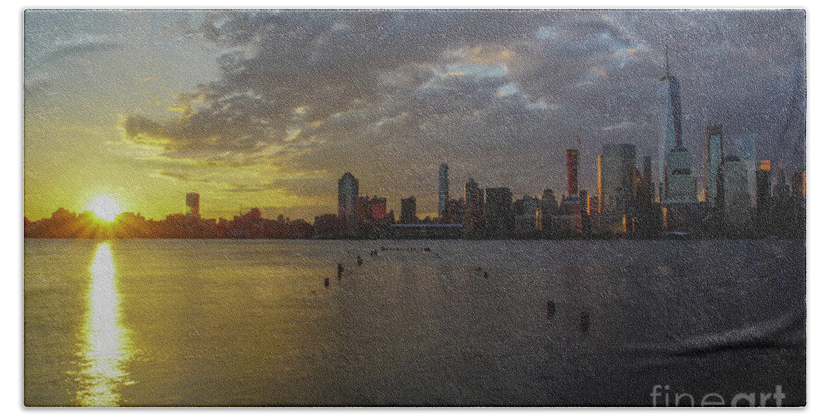 Hudson River Beach Towel featuring the photograph New York New York by Brian Kamprath
