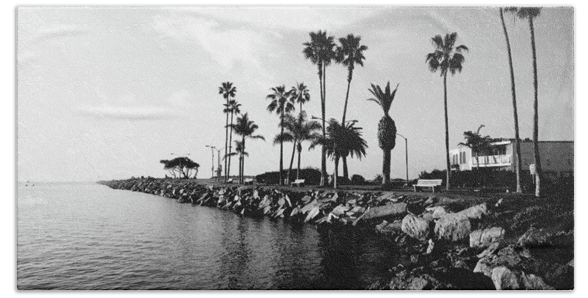 Balboa Peninsula Beach Towel featuring the photograph Newport Beach Jetty by Paul Velgos