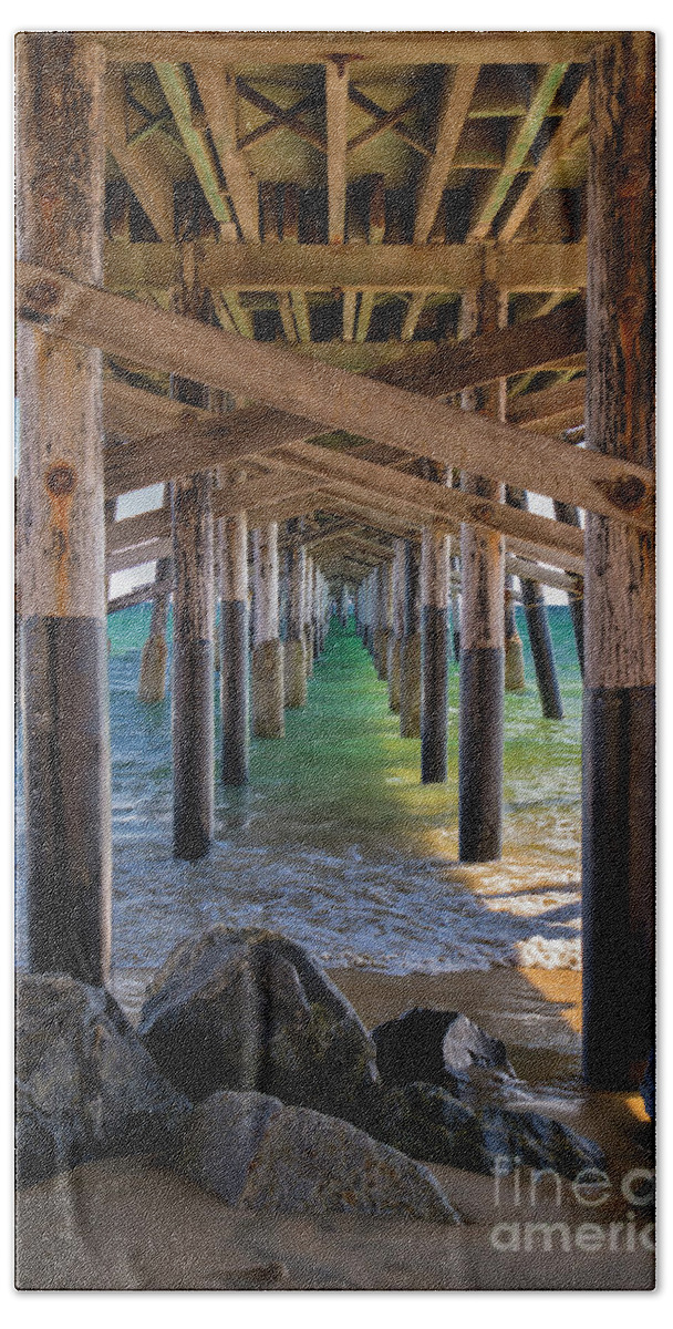 Mariola Beach Towel featuring the photograph Newport Pier by Mariola Bitner