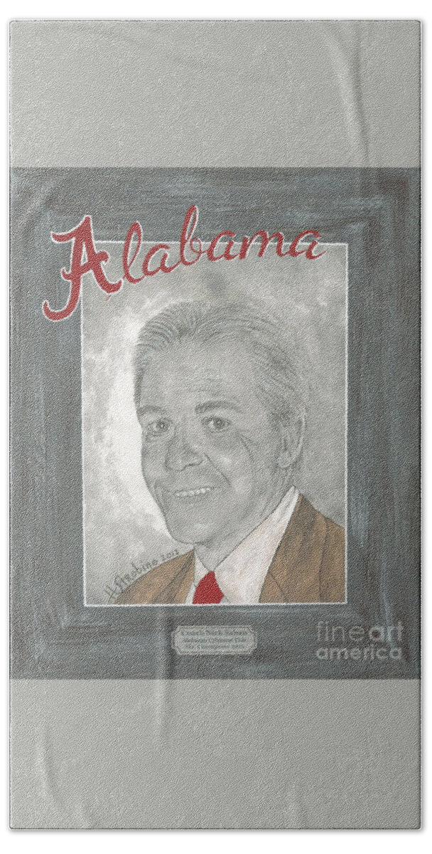  Beach Towel featuring the painting Nick Saban T-shirt by Herb Strobino