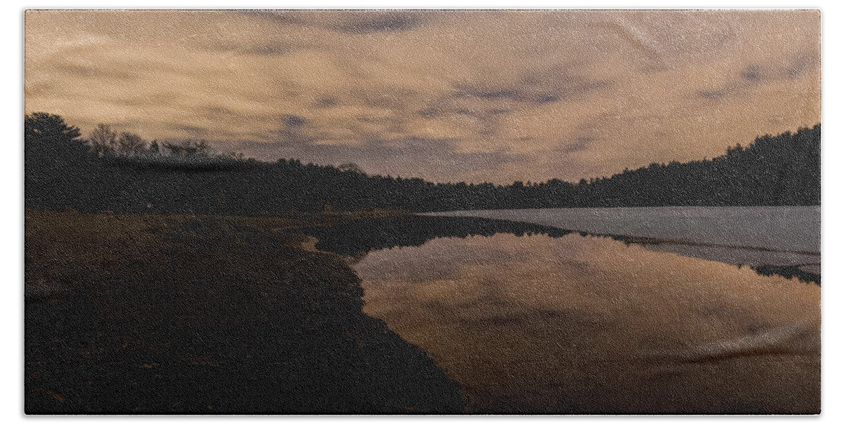 New England Beach Towel featuring the photograph Night at the Pond by Brian MacLean