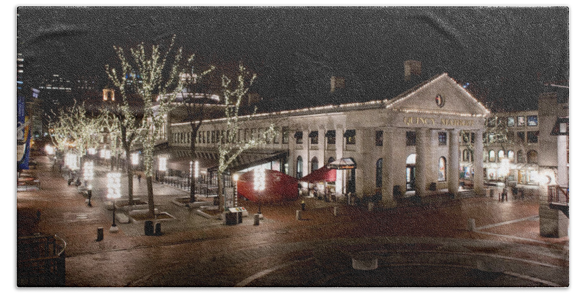 Market Beach Towel featuring the photograph Night Market by Greg Fortier