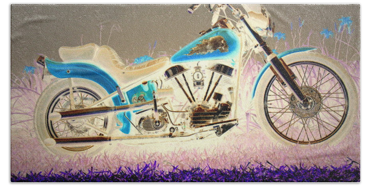 Motorcycle Beach Towel featuring the photograph Night Rider by Joyce Dickens