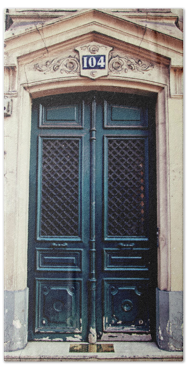 Paris Photography Beach Sheet featuring the photograph No. 104 - Paris Doors by Melanie Alexandra Price