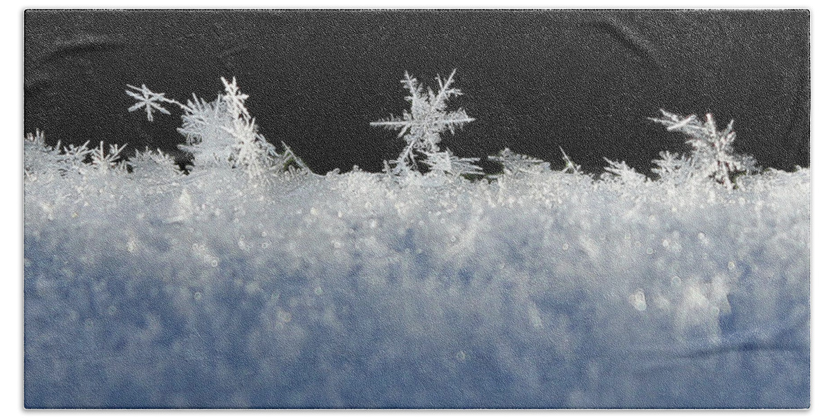 Snowflakes Beach Sheet featuring the photograph No Two Exactly Alike by Penny Meyers