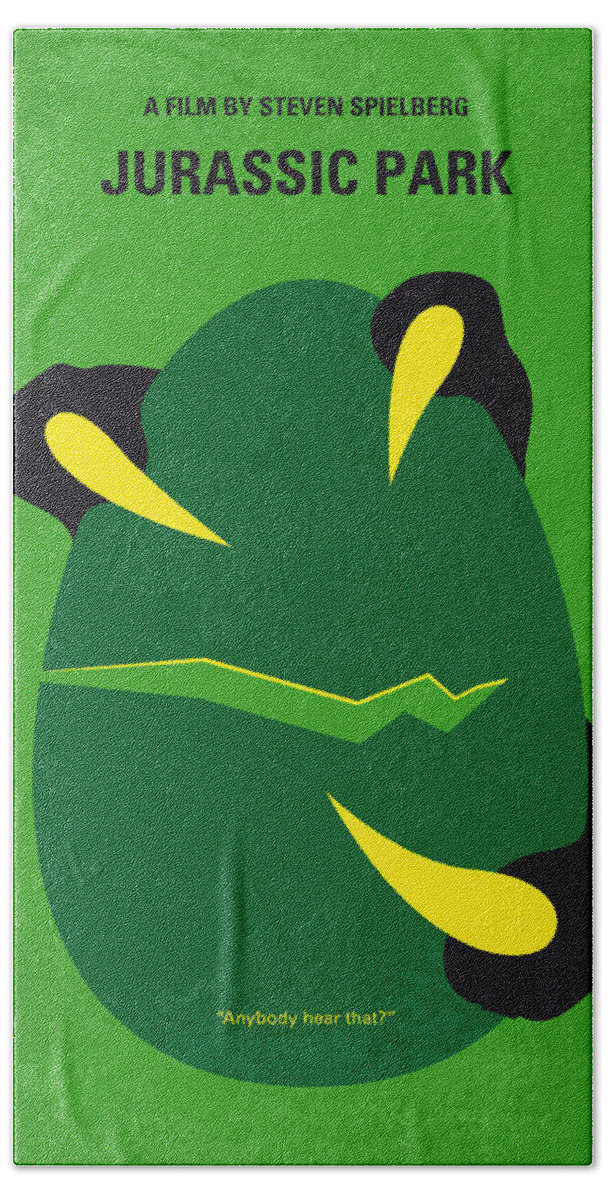 Jurassic Beach Towel featuring the digital art No047 My Jurassic Park minimal movie poster by Chungkong Art