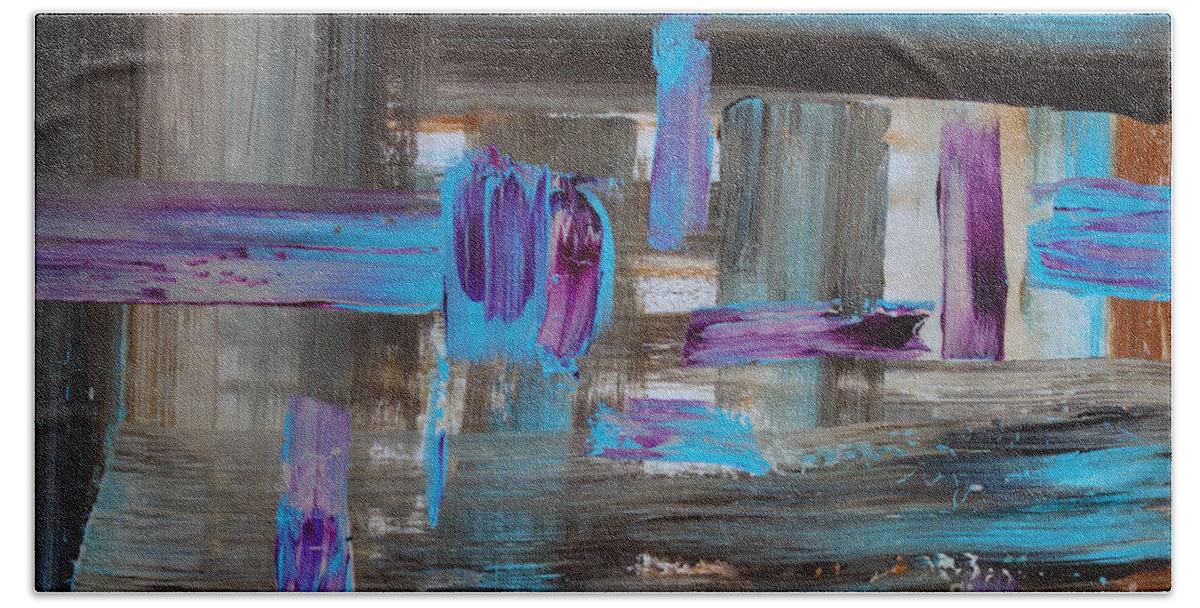 Abstract Beach Sheet featuring the painting No.1245 by Jacqueline Athmann