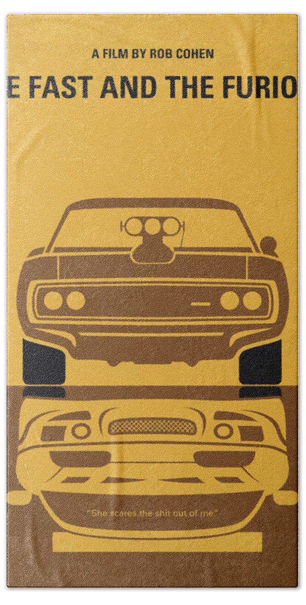 Fast Beach Towel featuring the digital art No207 My The Fast and the Furious minimal movie poster by Chungkong Art