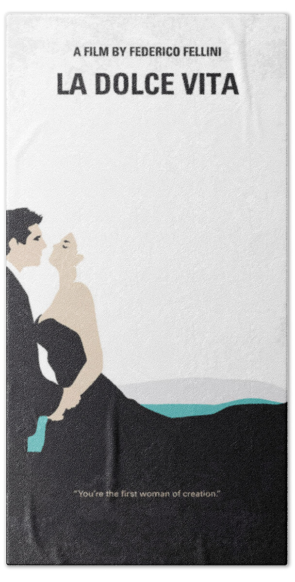 No529 My La dolce vita minimal movie poster Beach Towel for Sale by ...