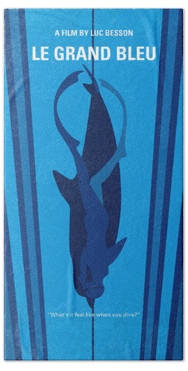 Big Blue Beach Towel featuring the digital art No577 My Big Blue minimal movie poster by Chungkong Art