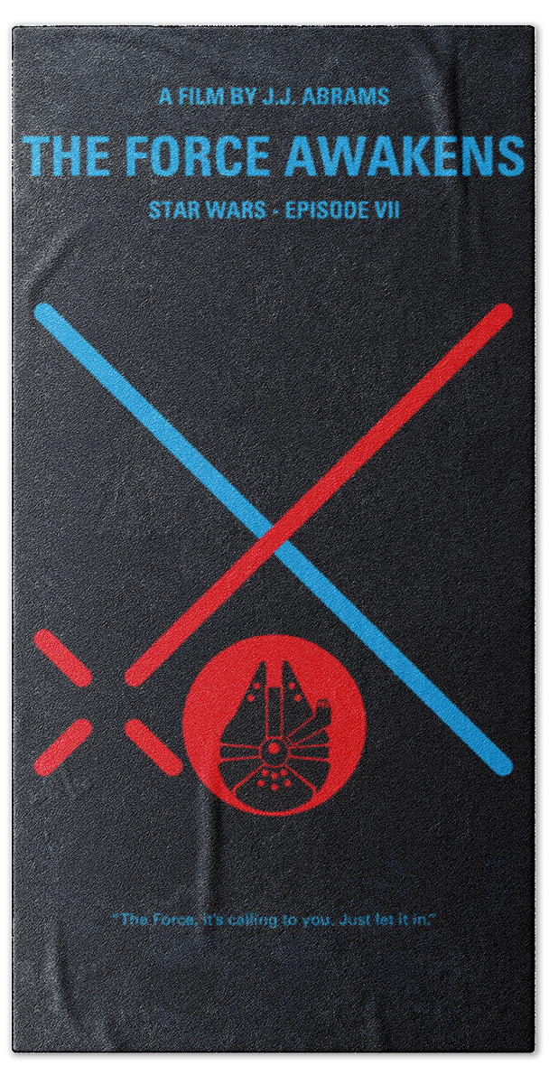 Star Wars Episode Vii The Force Awakens Beach Towel featuring the digital art No591 My STAR WARS Episode VII THE FORCE AWAKENS minimal movie poster by Chungkong Art