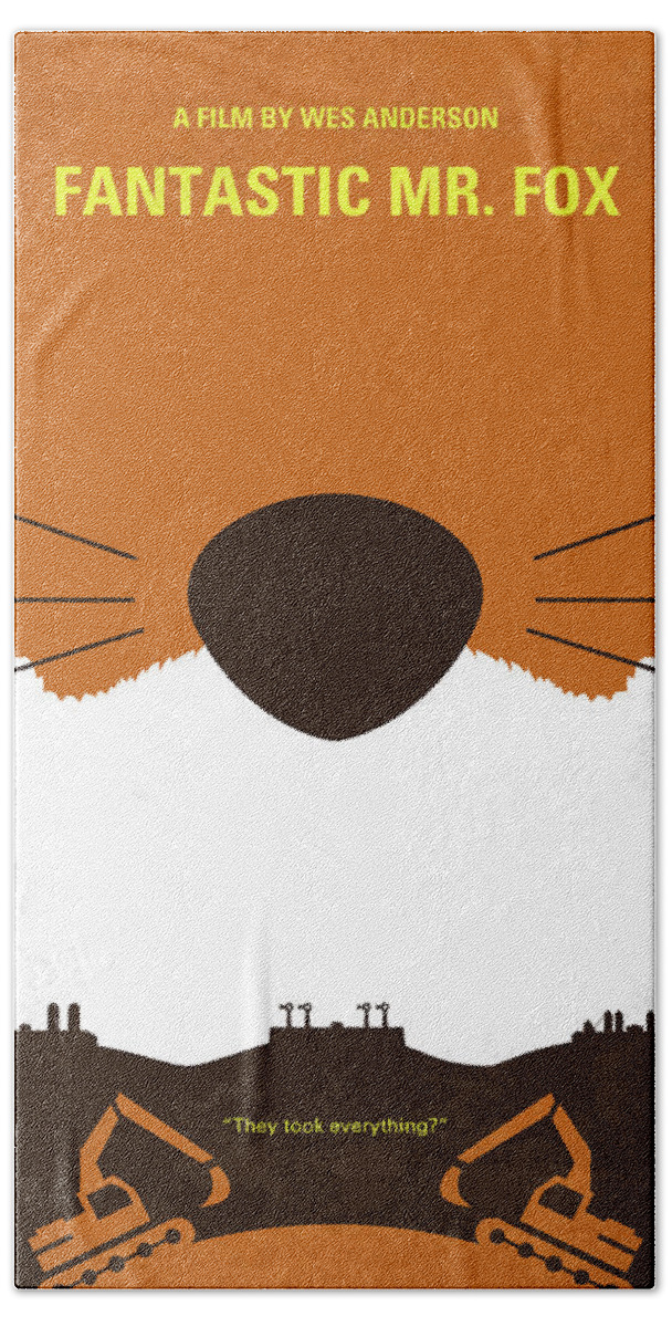 Fantastic Mr Fox Beach Towel featuring the digital art No673 My Fantastic Mr Fox minimal movie poster by Chungkong Art