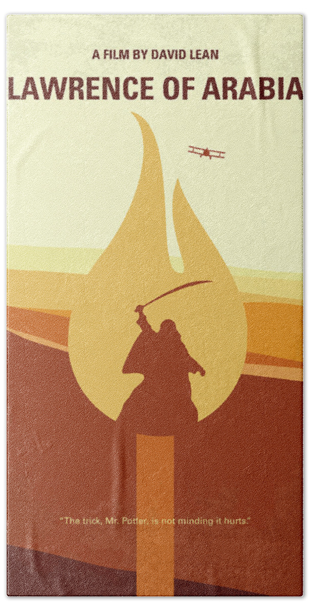 Lawrence Of Arabia Beach Towel featuring the digital art No772 My Lawrence of Arabia minimal movie poster by Chungkong Art