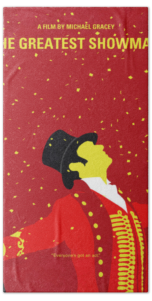 The Beach Towel featuring the digital art No965 My The Greatest Showman minimal movie poster by Chungkong Art