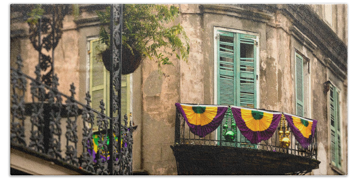 Antique Beach Towel featuring the photograph NOLA Balcony by Jerry Fornarotto